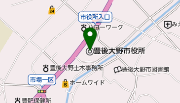 豊後大野市役所の地図画像
