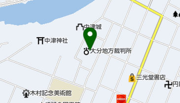 中津簡易裁判所の地図画像