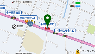 すき家213号中津店の地図画像