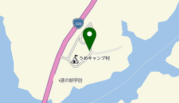 佐伯市うめキャンプ村の地図画像
