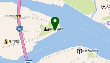 三隈川三隈堰付近の地図画像