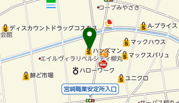 ハンズマン柳丸店の地図画像