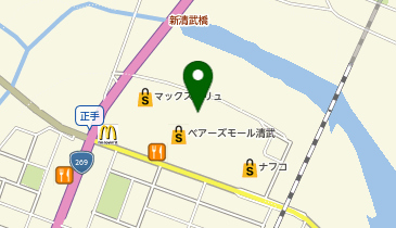 GiGOクレーンゲームオアシスベアーズモール清武の地図画像