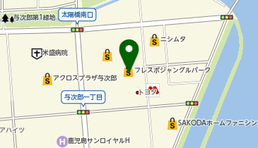 マックハウスフレスポジャングルパーク店の地図画像