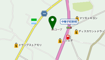 ダイソーAコープ中種子店の地図画像