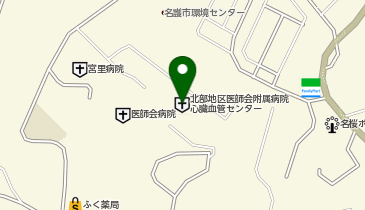 北部地区医師会附属病院心臓血管センターの地図画像