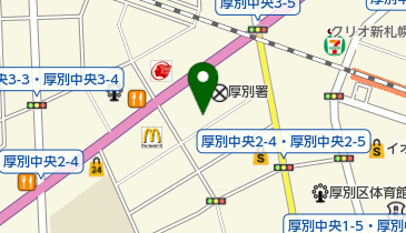 厚別キリスト教会の地図画像