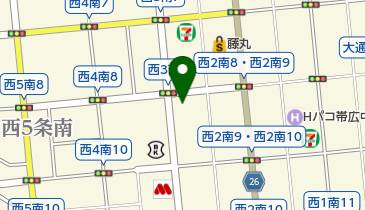 TKC帯広情報センターの地図画像