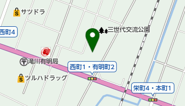 滝川市役所 保健福祉部 福祉課 庶務係 三世代交流センターの地図画像