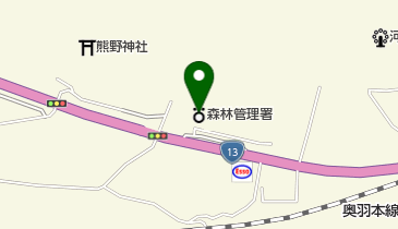 秋田森林管理署の地図画像