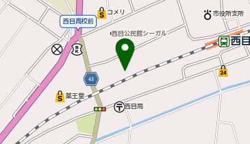 由利本荘市役所 西目総合支所 西目中央児童館の地図画像