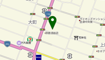 会津漆器なんでも相談所の地図画像