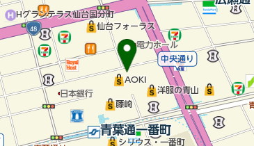 久慈琥珀株式会社仙台店の地図画像