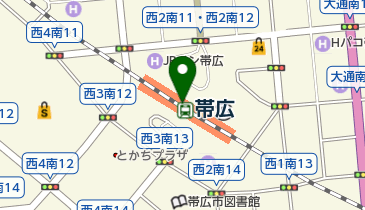 しごとプラザ帯広の地図画像