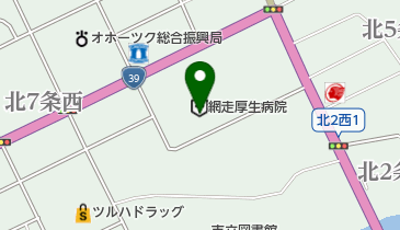 網走厚生訪問看護ステーションあすなろの地図画像