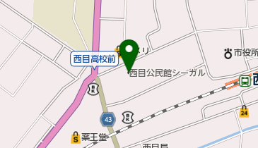 由利本荘市役所 西目総合支所 教育委員会西目教育学習課の地図画像