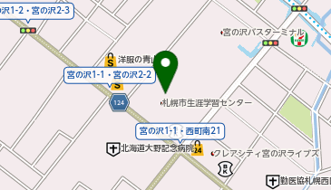 札幌市役所 子ども未来局 子ども育成部 宮の沢若者活動センターの地図画像