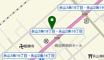 旭川市役所 子育て支援部 こども育成課 放課後児童クラブ 永山第三放課の地図画像