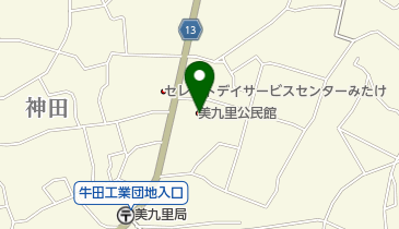 藤岡市 美九里公民館の地図画像