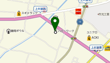 群馬労働局 公共職業安定所ハローワーク 藤岡の地図画像