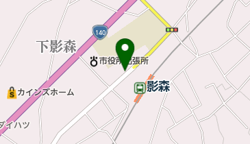 山中理容室の地図画像