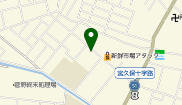 バニー動物病院の地図画像