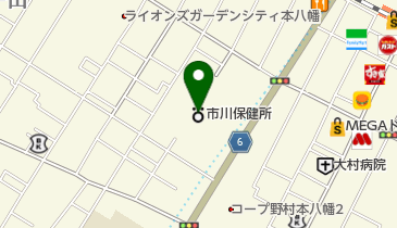 市川健康福祉センターDV相談の地図画像