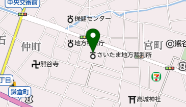 裁判所 さいたま地方裁判所熊谷支部 民事受付係の地図画像