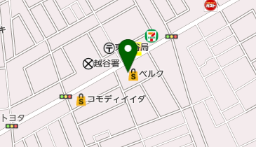 ポニークリーニングベルク東越谷店の地図画像