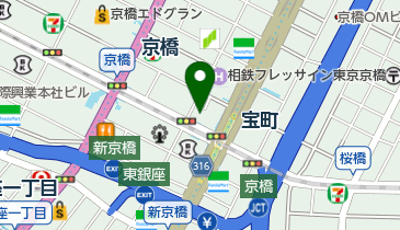京橋眼鏡倶楽部の地図画像