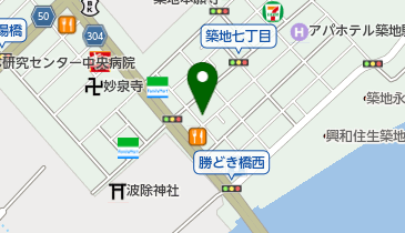 中央築地六郵便局の地図画像