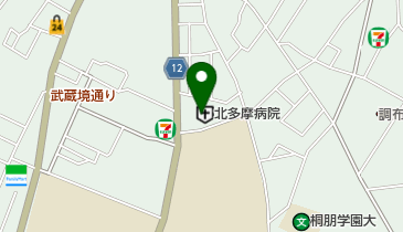 Yショップ北多摩病院売店の地図画像
