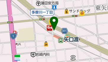 有限会社矢口の渡薬局の地図画像