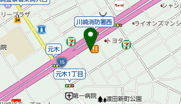 横浜エレベータ株式会社川崎営業所の地図画像