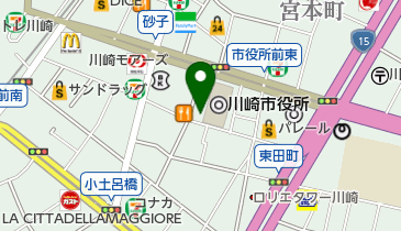 共同通信社川崎通信部の地図画像