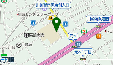 川崎市役所 こども未来局 川崎小学校わくわくプラザの地図画像