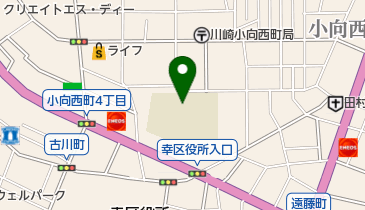 川崎市役所 こども未来局 西御幸小学校わくわくプラザの地図画像