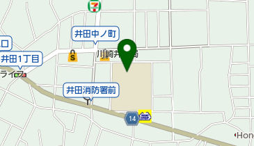 川崎市役所 こども未来局 井田小学校わくわくプラザの地図画像