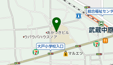 川崎市役所 こども未来局 大戸小学校わくわくプラザの地図画像