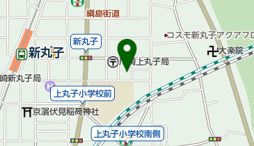 川崎市役所 こども未来局 上丸子小学校わくわくプラザの地図画像