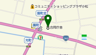 石川県小松旅券窓口の地図画像