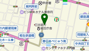 山梨信用金庫の地図画像