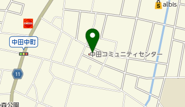 中田校下児童育成クラブの地図画像