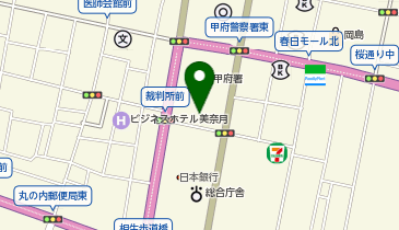 甲府家庭裁判所 家事受付係の地図画像