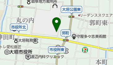 大垣市役所 スポーツ施設 大垣城ホールの地図画像