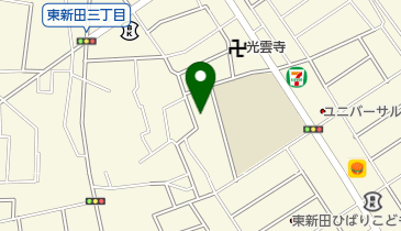 東新田公民館の地図画像