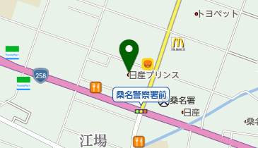 日産プリンス三重販売株式会社 桑名江場店の地図画像