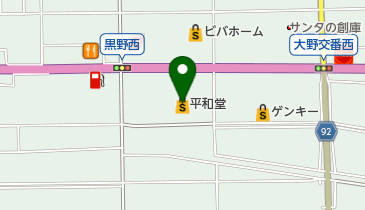 ウメショウ大野平和堂店の地図画像