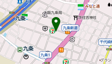 サントースポーツ 九条店の地図画像