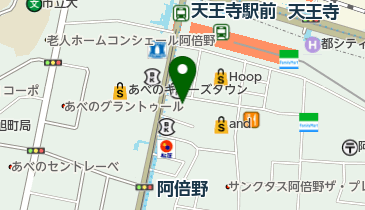 長沼静きもの学院天王寺校の地図画像